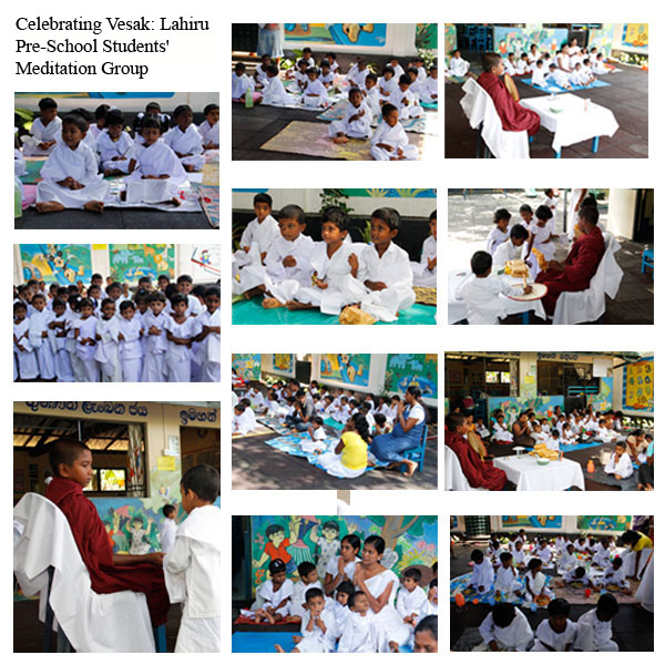 Celebrating Vesak Lahiru Pre-School Students Meditation Group